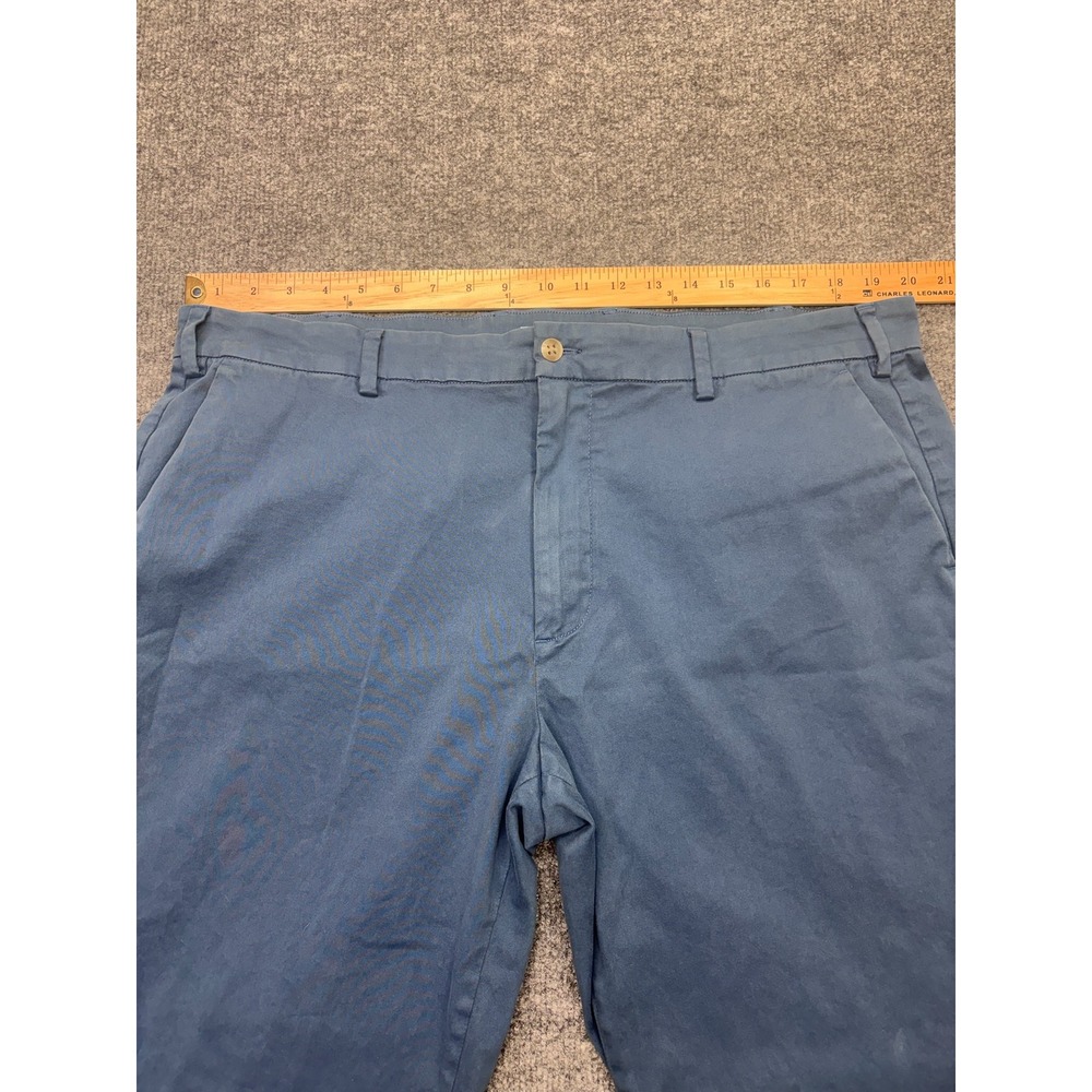 Peter Millar Mens Signature Sateen Classic Fit Pants Blue 40x32 Stretch Chinos - Picture 5 of 10